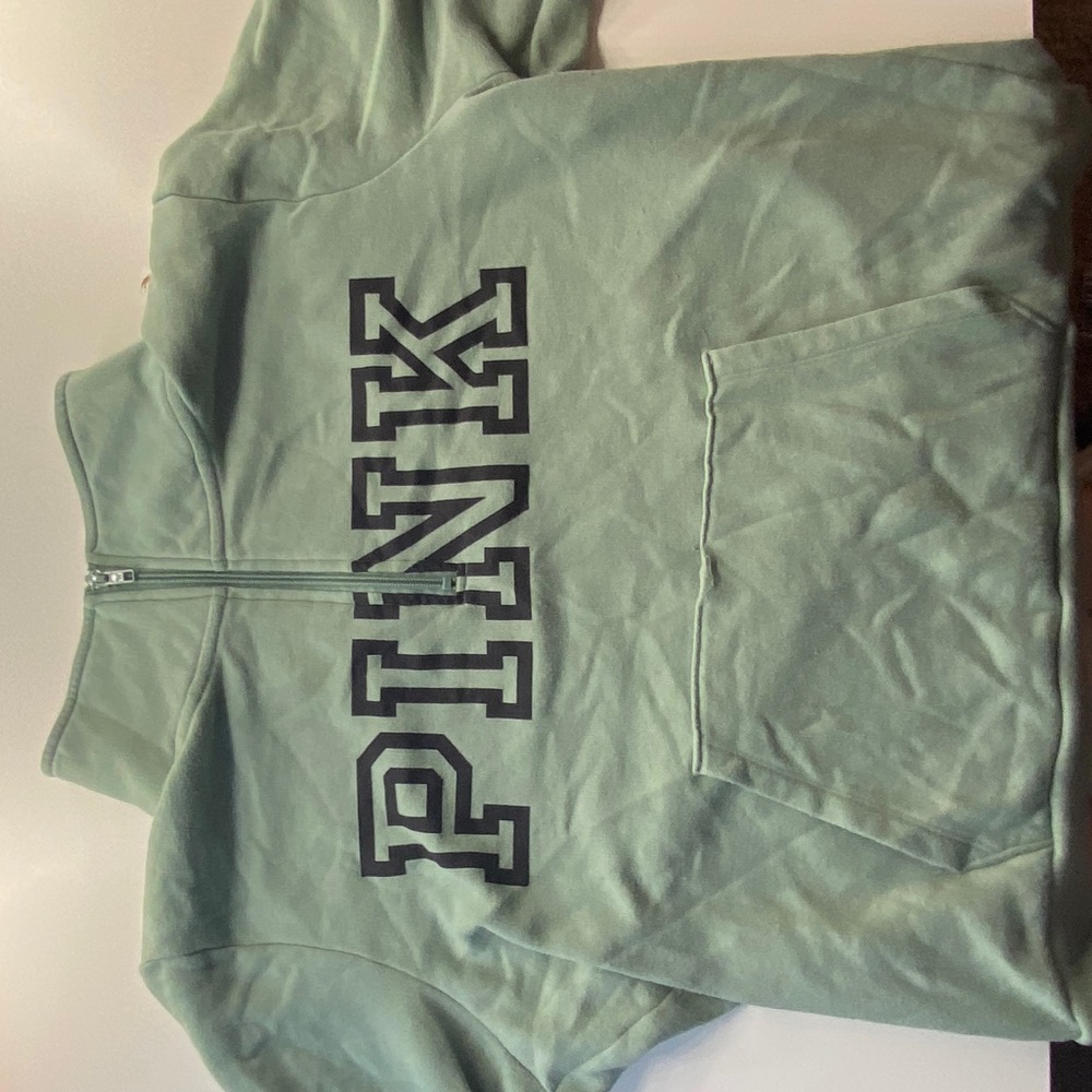 VS PINK green quarter zip